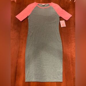 XS Lularoe Pink and Gray Dress